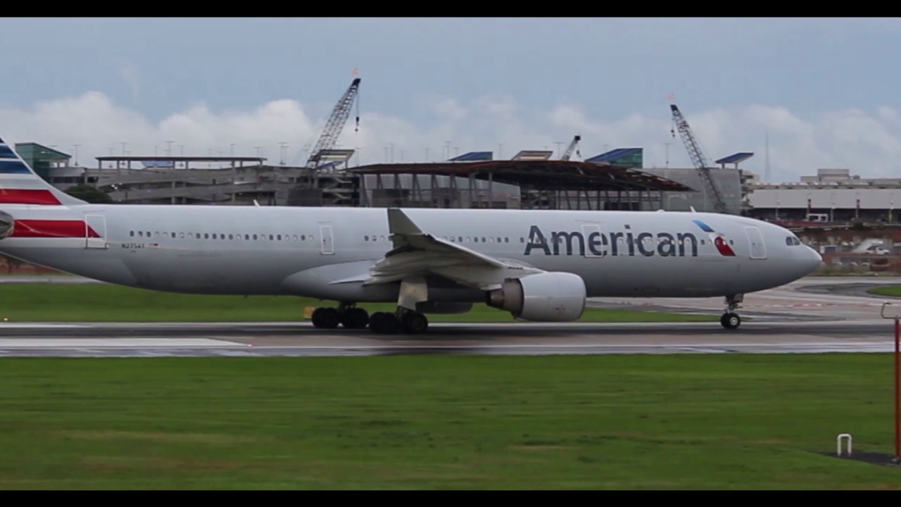 Great Engine Roar From An Airbus A330 Takeoff Out Of Charlotte