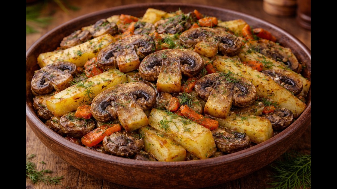 Mushrooms with garlic and potatoes &ndash; a delicious dinner for the whole family!