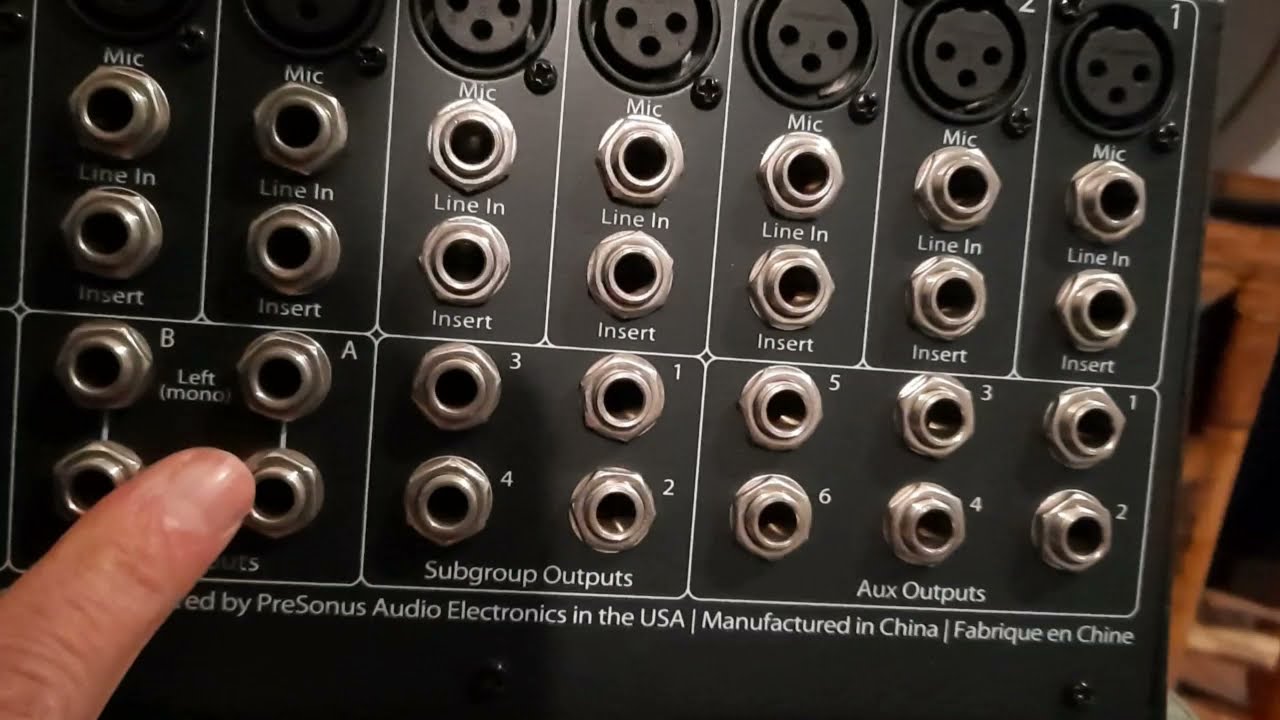 Entradas auxiliares  en la presonus studiolive 16.4.2
