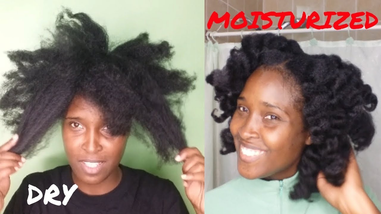 MOISTURIZING STRETCHED NATURAL HAIR || NO WATER