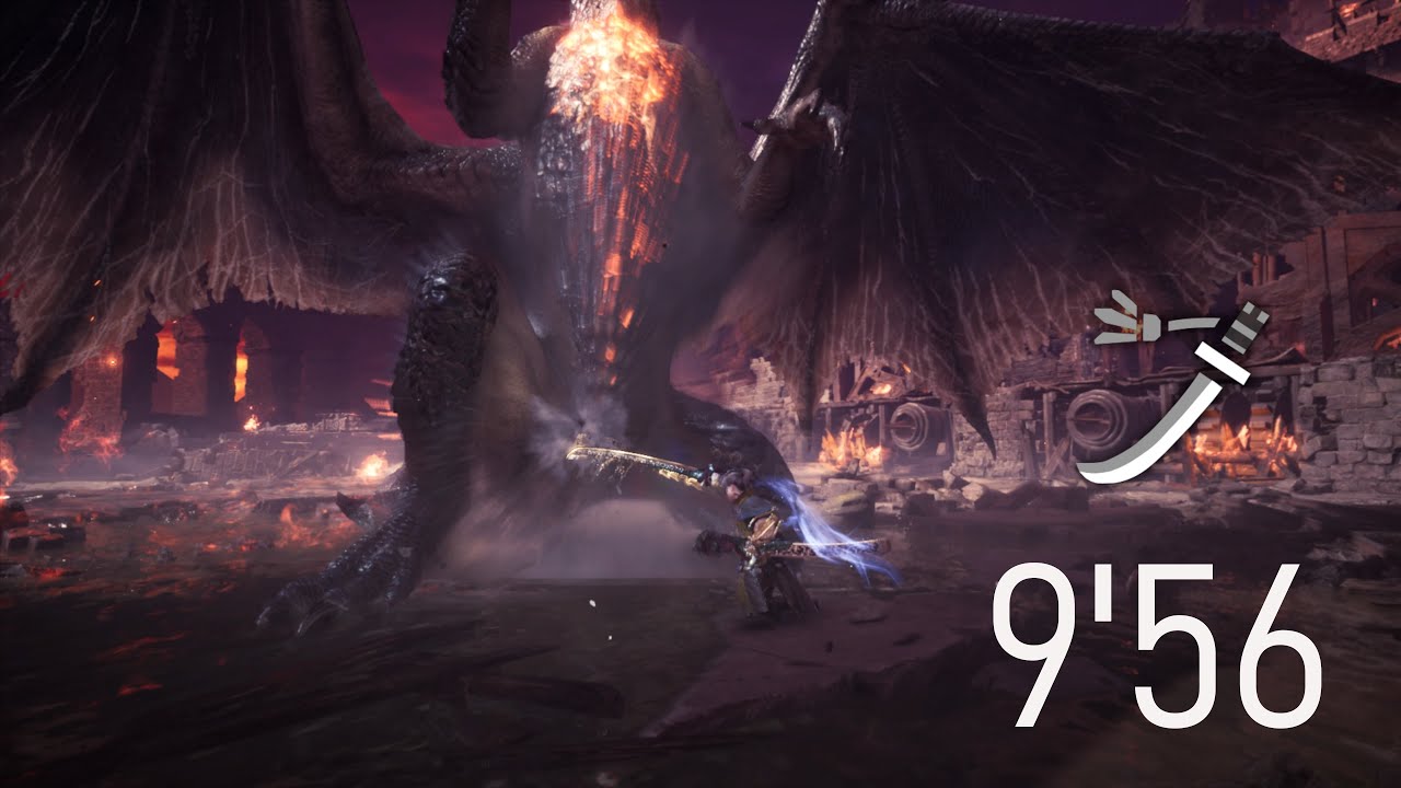 [MHW:IB/PS4] ミラボレアス　太刀　9'56  Fatalis LS Solo No Neko(Palico)