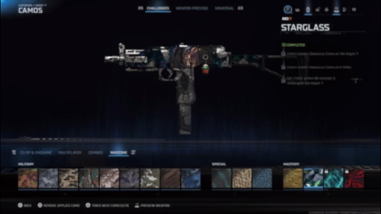 How to unlock the starglass camo for the kogot7