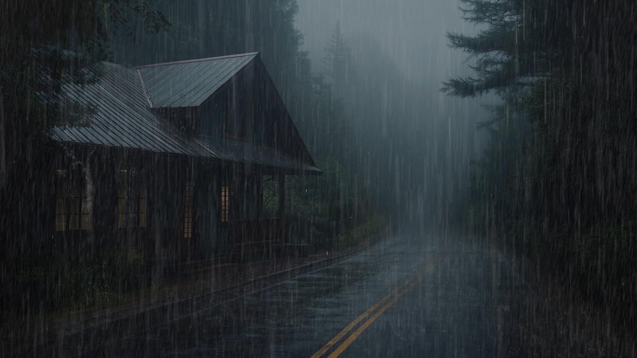 No Ads Rain Sounds for Sleeping - Heavy Rain & Thunder on Old Tin Roof in Rainforest at Night, ASMR