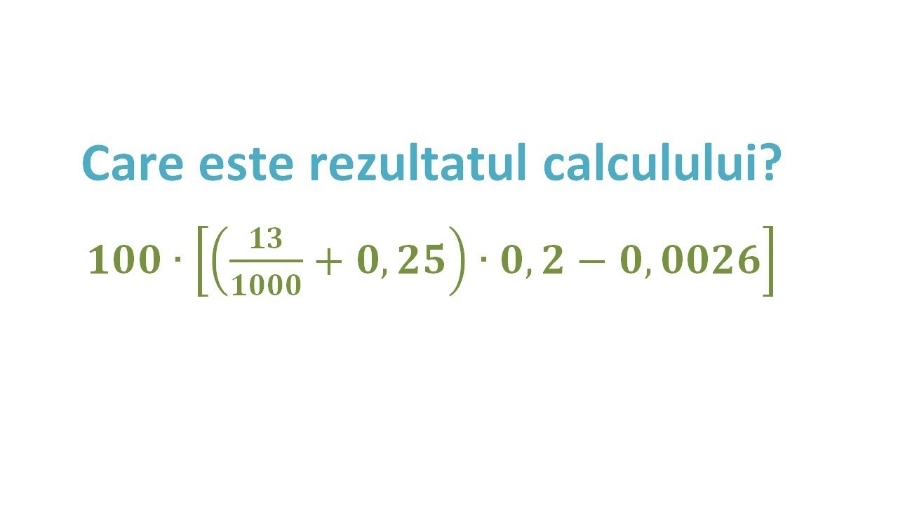 Exercitiu rezolvat - Operatii cu fractii zecimale (Clasa a V-a)