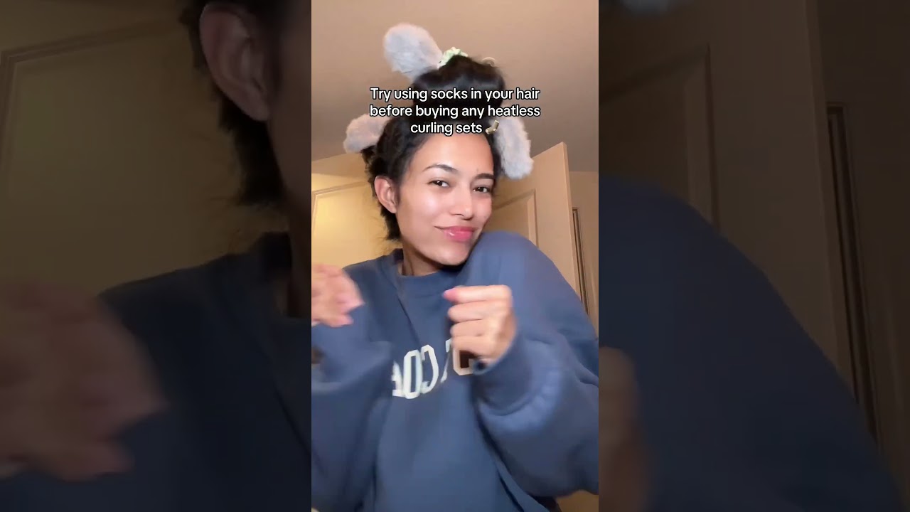 Try using socks in your hair before buying any heatless curling sets 🧦