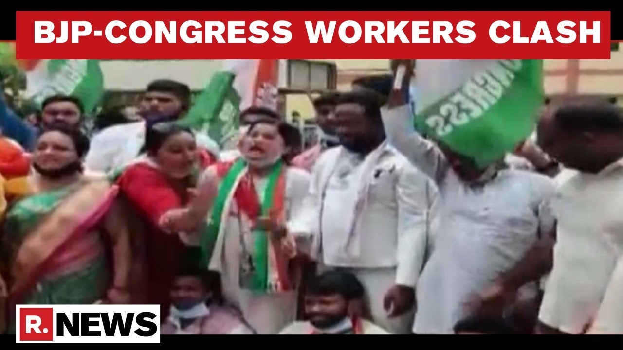 BJP Workers Stop Congress MP's Convoy, Party Workers Clash | Madhya Pradesh | Republic TV