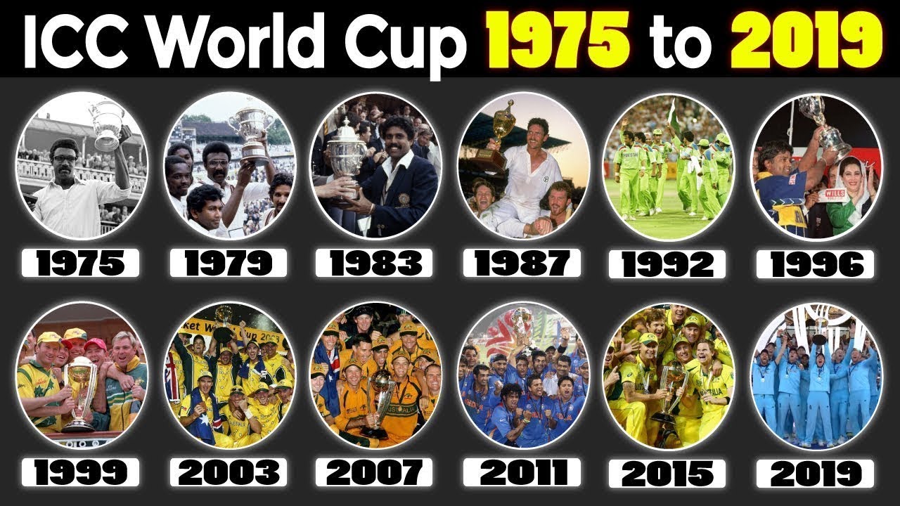 ICC Cricket World Cup Winners 1975 to 2019 ★ Cricket World Cup Winners