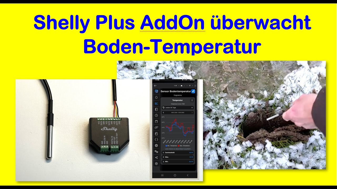 Boden-Temperatur: Kontrolle (Sommer, Frühling, Herbst, Winter) mit Shelly Plus Addon ganz einfach