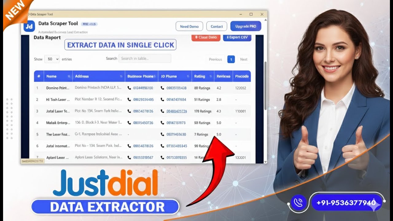 Justdial whatsApp number scraper | single click just dial data extractor software just dial