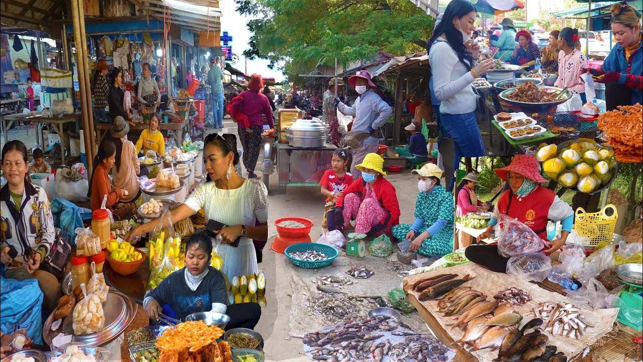 Рыба на гриле, семена пальмы, рыночная еда и многое другое @ Countryside -Oudong &Vihear Sour Market