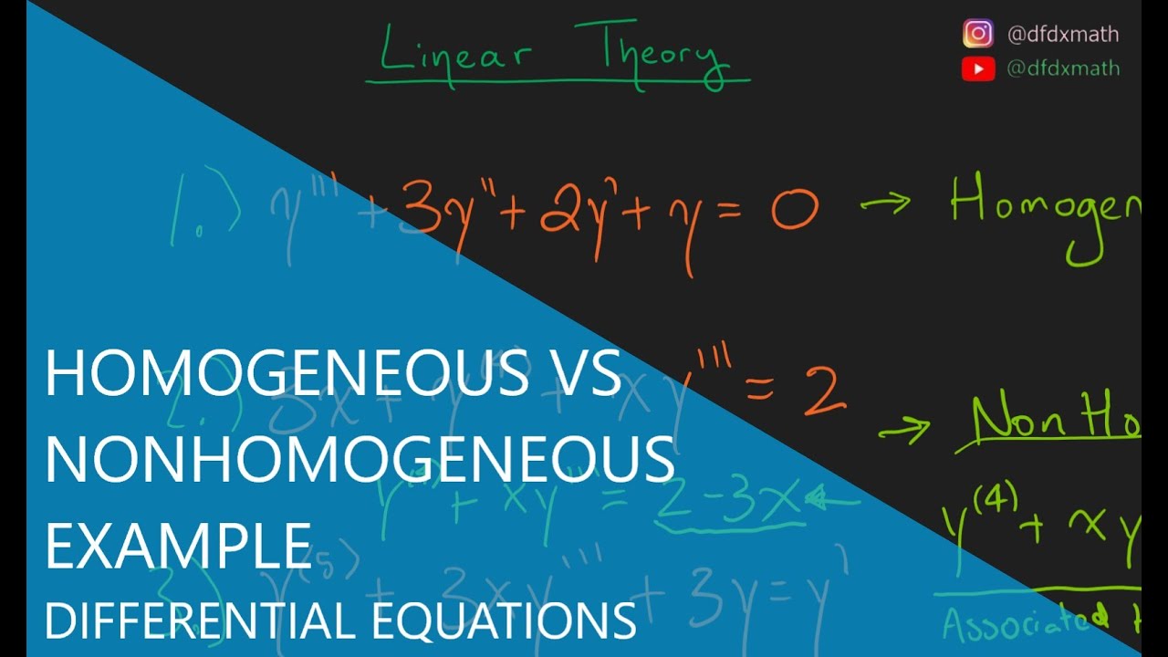 Homogeneous vs Nonhomogeneous Example - Differential Equations