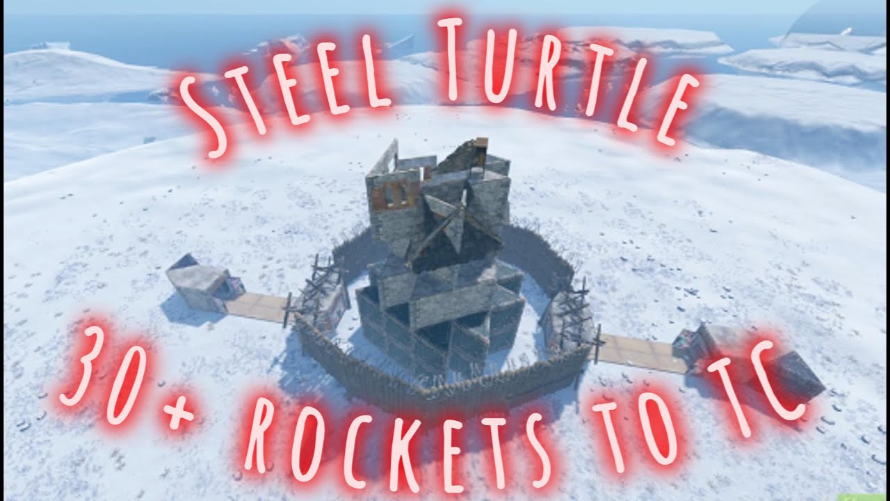 Steel Turtle V1 Rust Solo/Duo Base (30+ rockets to TC)