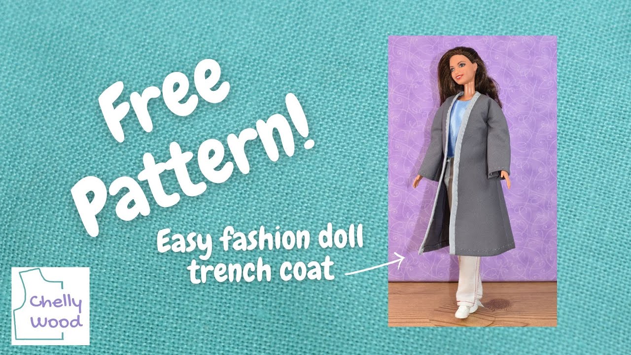 Free Doll Clothes Patterns: How to Make a Trench Coat or Winter Coat for Barbie Dolls