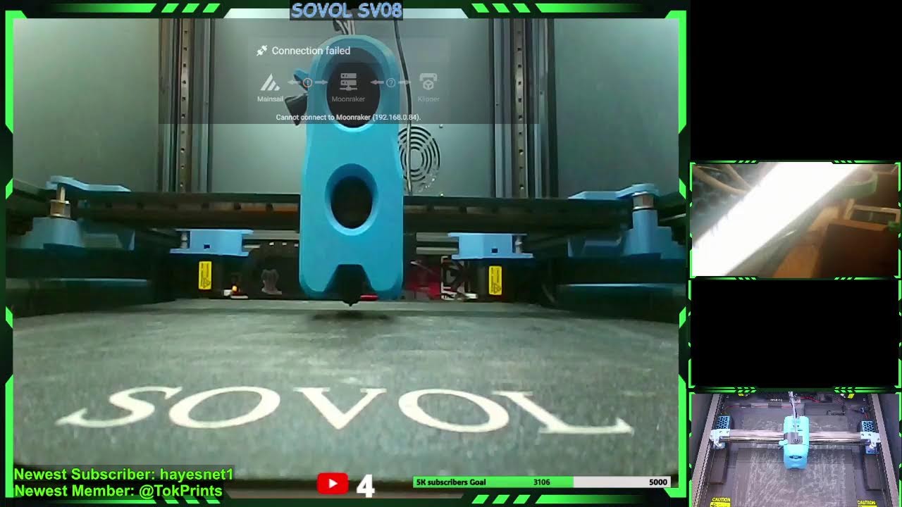🔴Live - #546  SECOND power on & tests Xenomorph Orbiter Toolhead    #live #3dprinting  #sv08