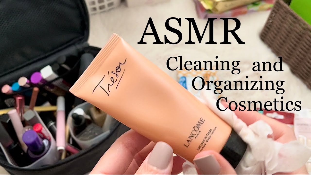 【ASMR】Satisfying Cleaning and Organizing My Cosmetics | No Talking