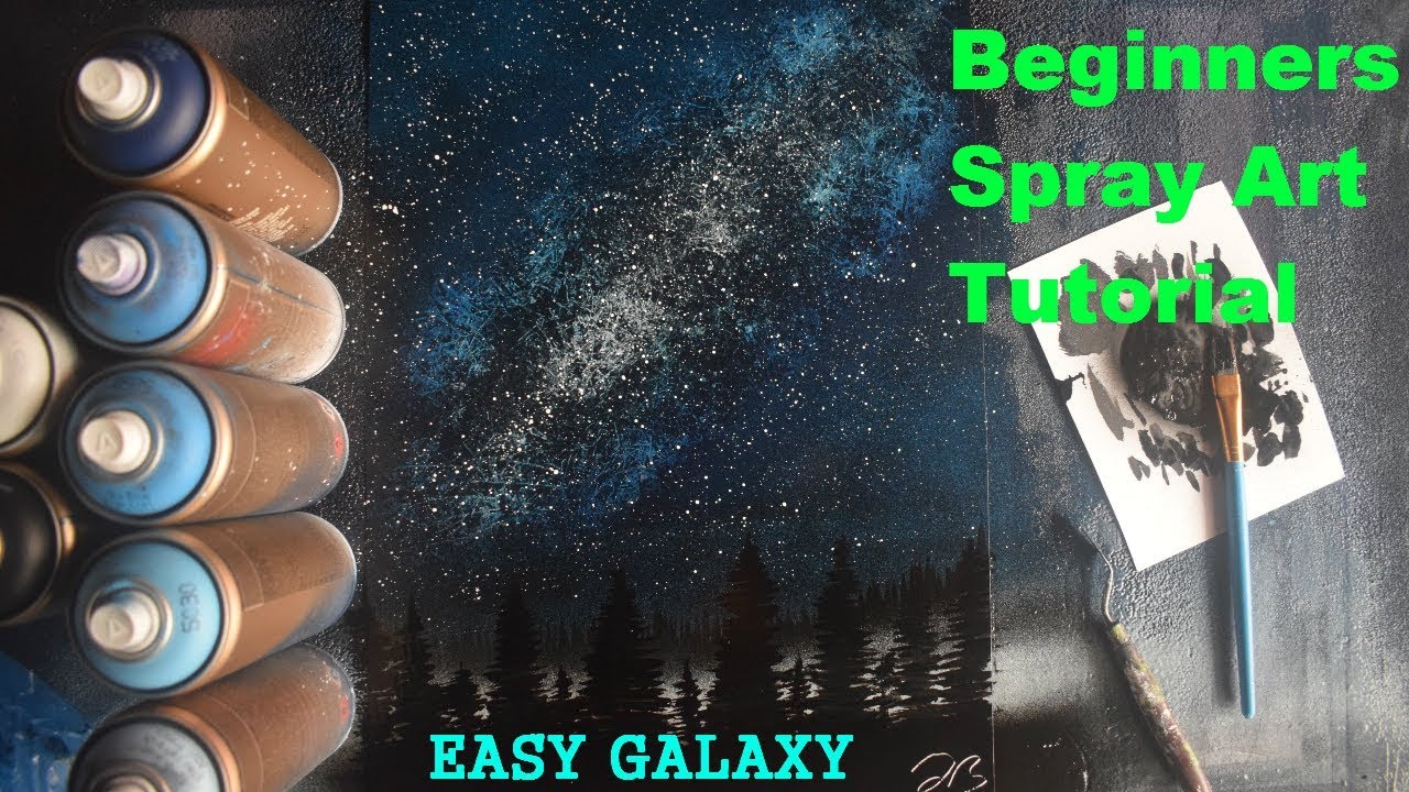 SPRAY PAINT ART BEGINNERS TUTORIAL - HOW to MAKE EASY GALAXY