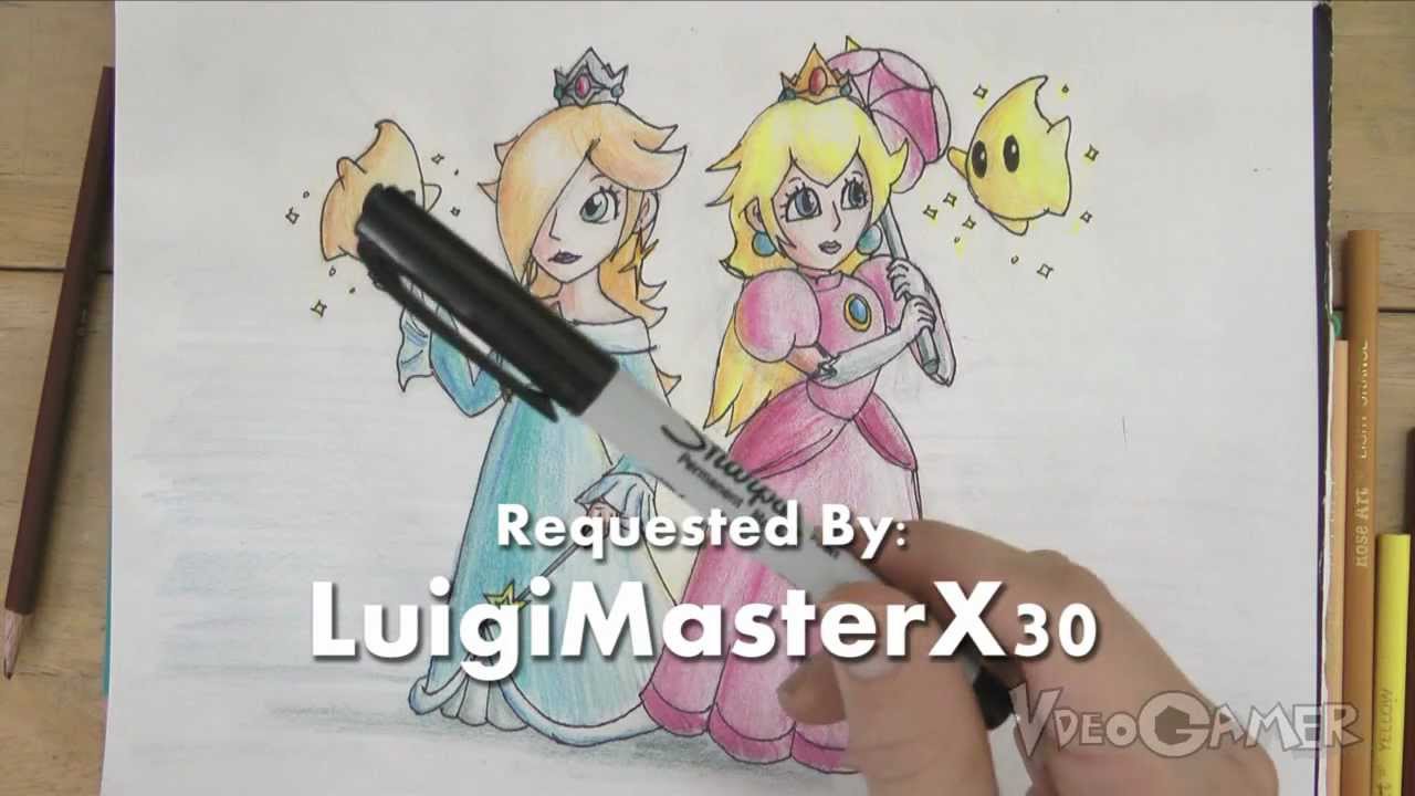 How to Draw Peach and Rosalina (Super Mario Galaxy)