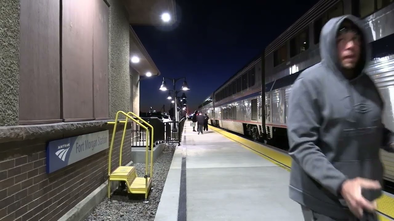 A Calif. Zephyr in windy Ft. Morgan on 26FEB2026