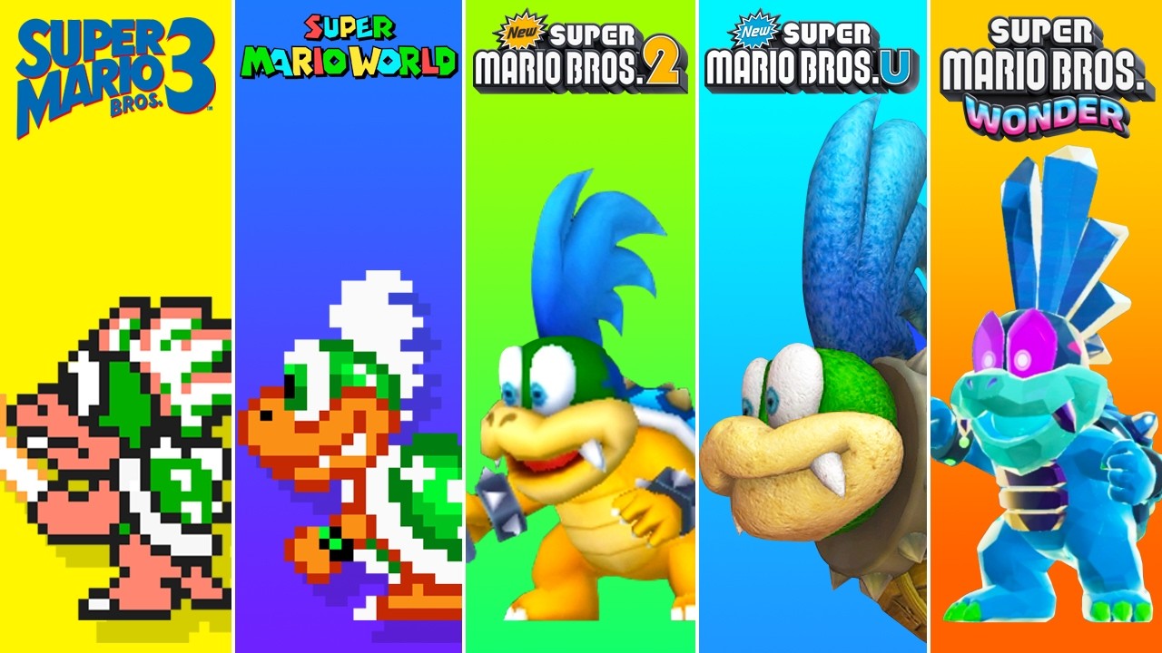 Evolution of Larry Koopa in Super Mario Games (1988-2026)