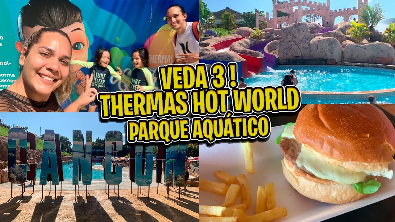 #VEDA 3 | THERMAS HOT WORLD ÁGUAS DE LINDOIA | Primeira vez dos gêmeos | Tour no parque aquático
