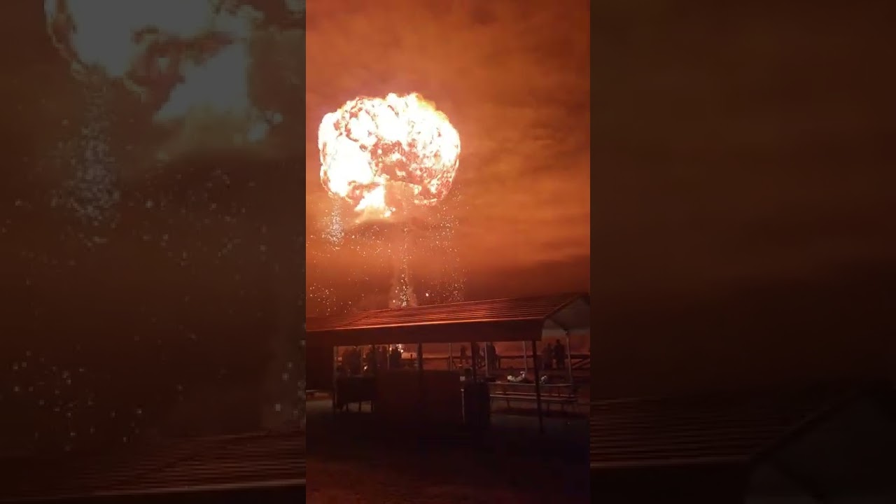 100 gallons gas explosion caught on camera!! 🔥🔥🔥🔥