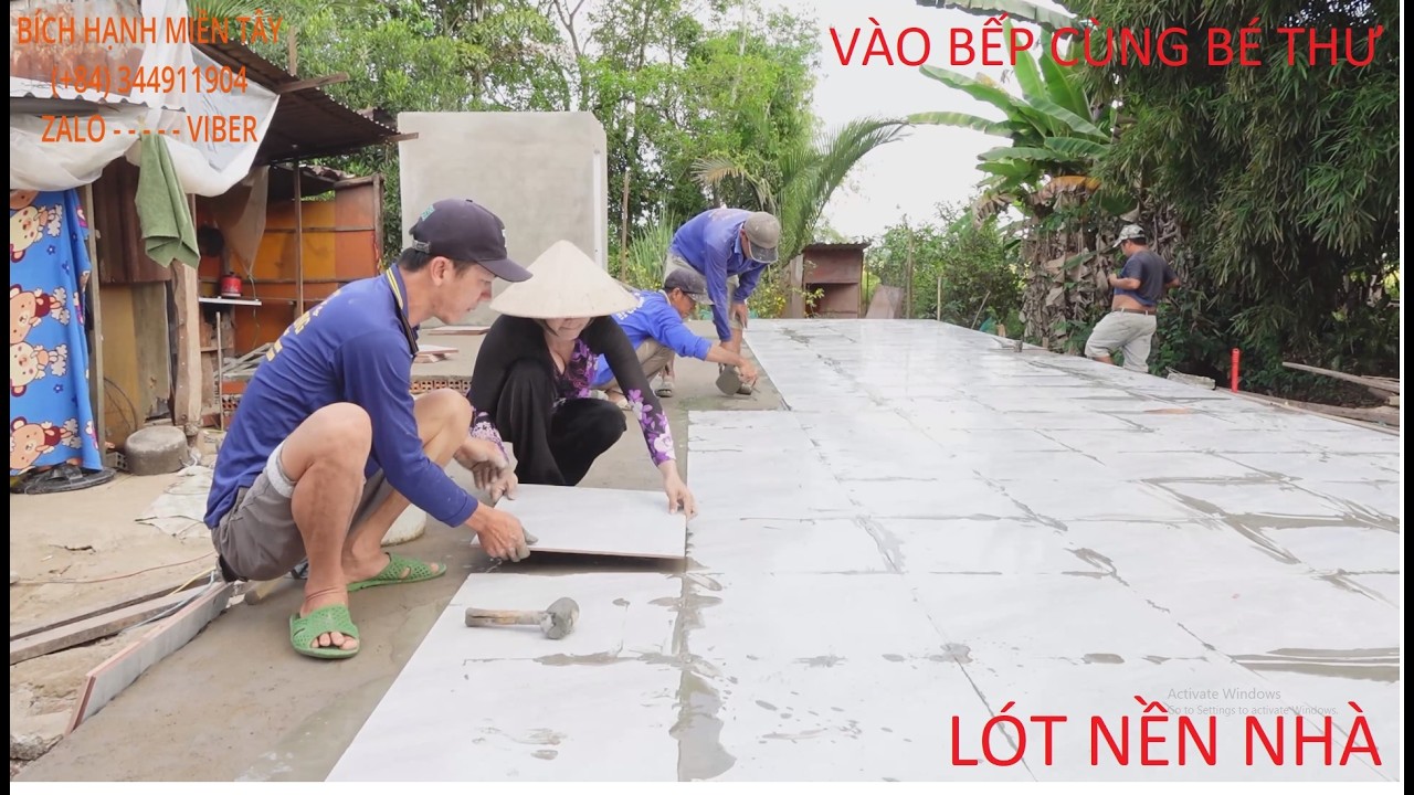 1382  LÓT NỀN NHÀ CHO G\Đ BÉ THƯ - VÀO BẾP XEM BÉ THƯ NẤU BỮA CƠM BÌNH DÂN | BHMT