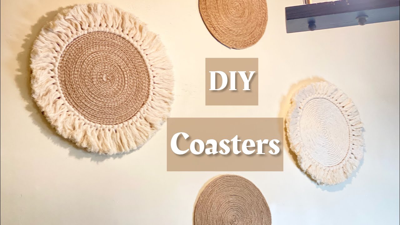 DIY coasters | كوسترات بخيط الخيش والمكرمية (ديكور بوهيمي)