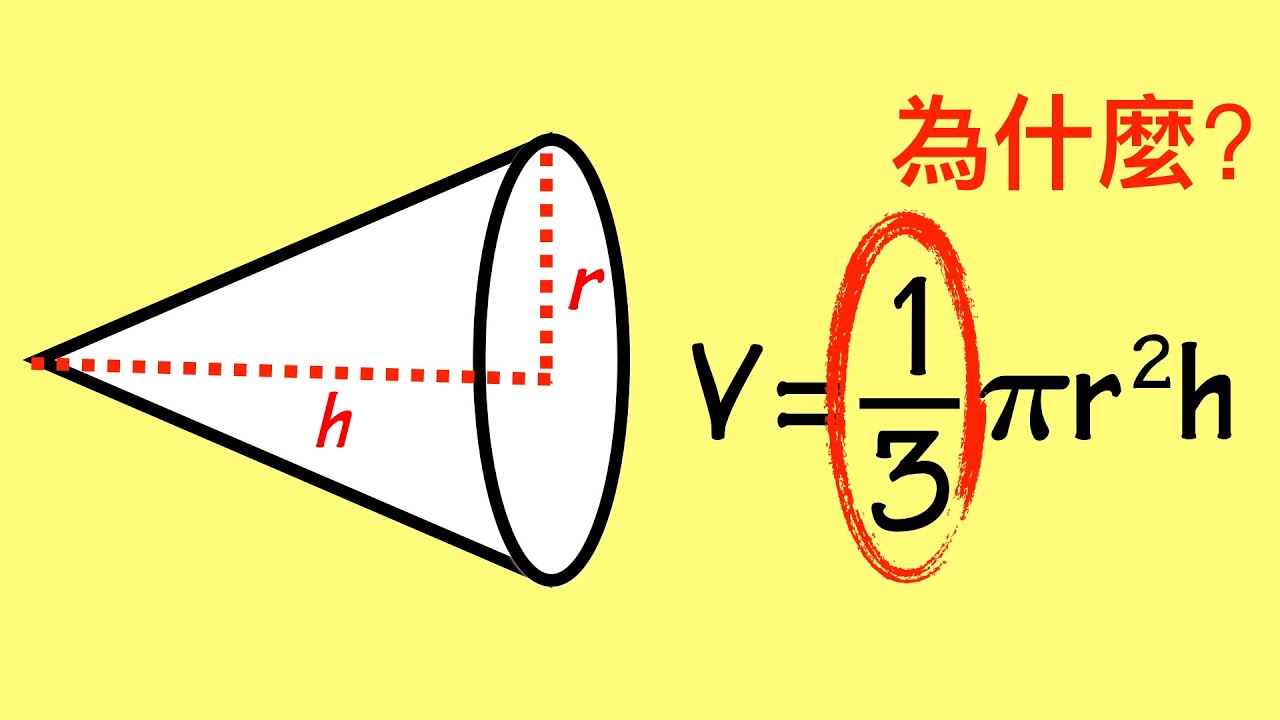 為什麼圓錐的體積是1/3*pi*r^2*h?