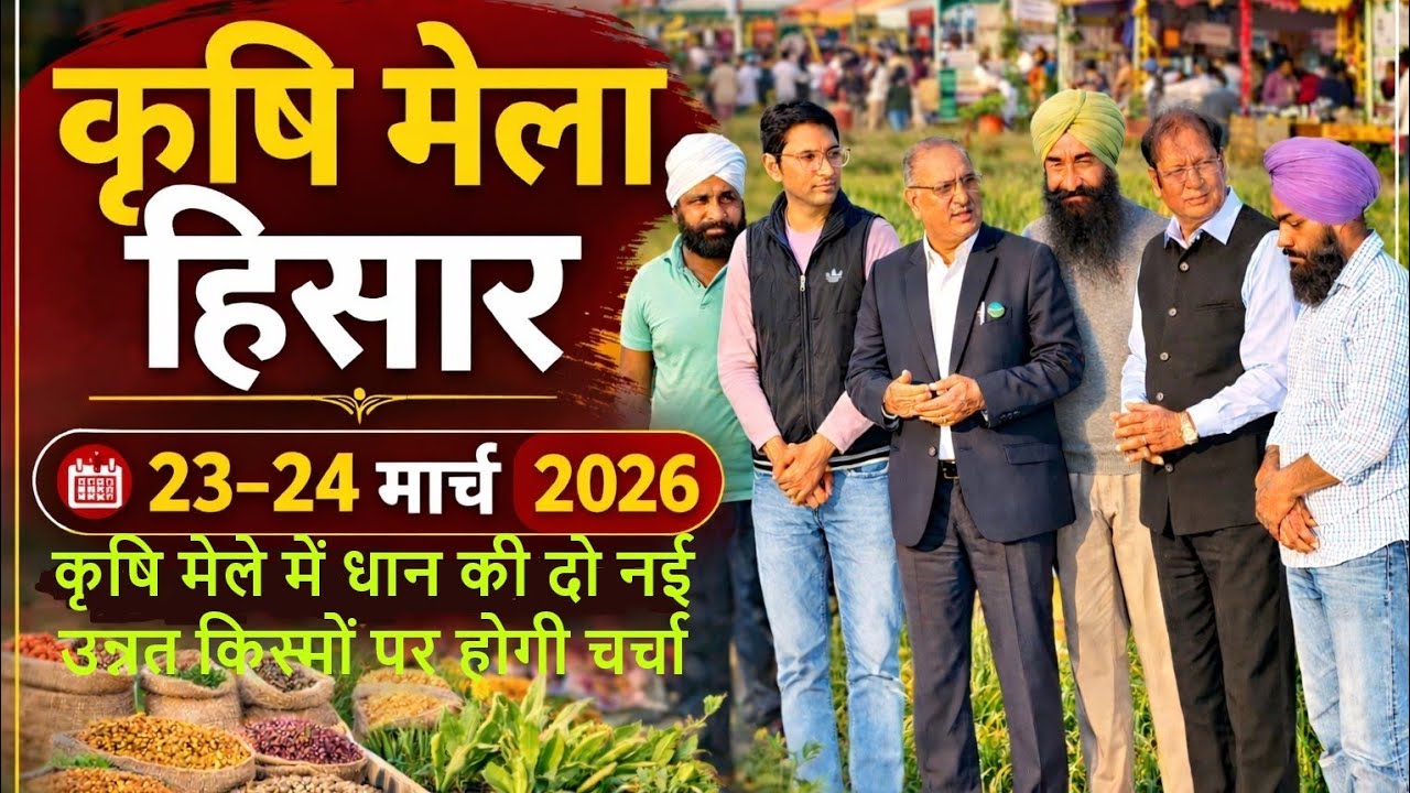 धान की दो नई उन्नत किस्मों पर होगी चर्चा  हिसार कृषि मेला 23–24 मार्च 2026 मेले में #hau #कृषि_मेला