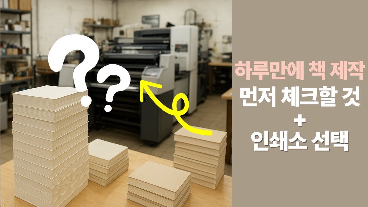 신속한 책 소량제작을 위한 필수 조건 | PDF파일, 인쇄소 찾기