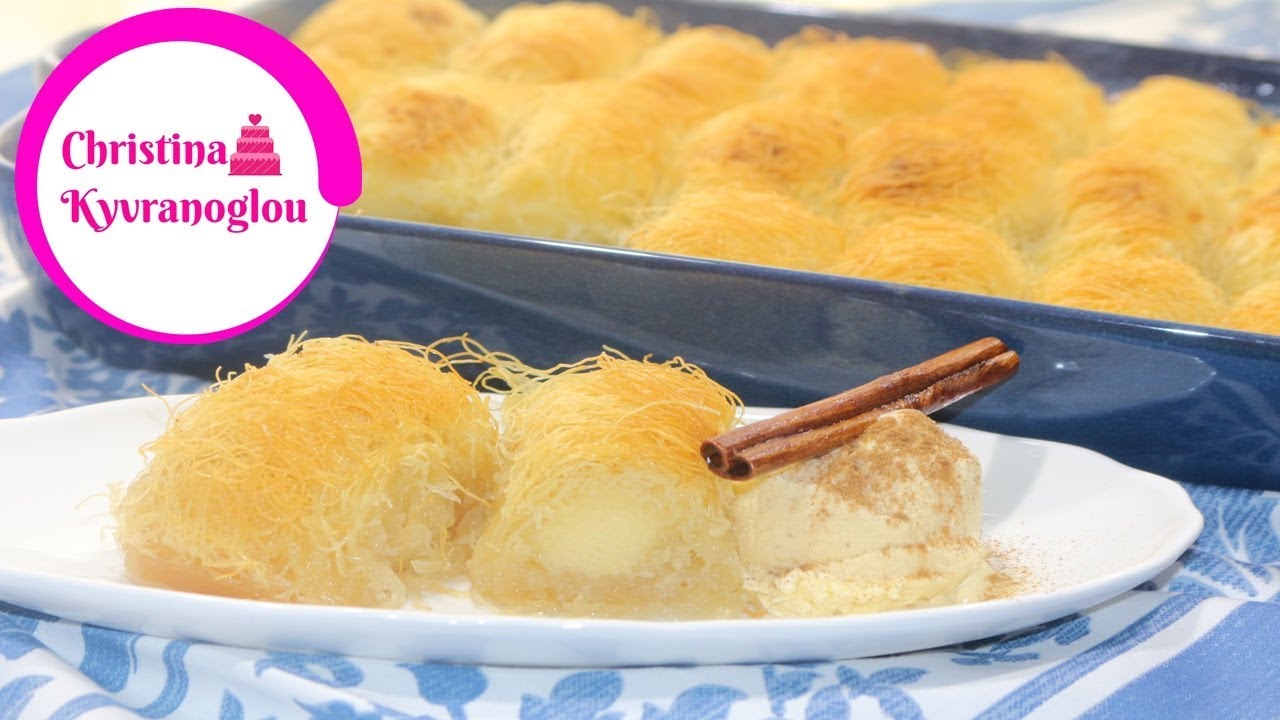 Kataifi mit Grie&szlig;creme / griechisches Kataifi mit Galaktoboureko Creme / Engelshaar Kuchen