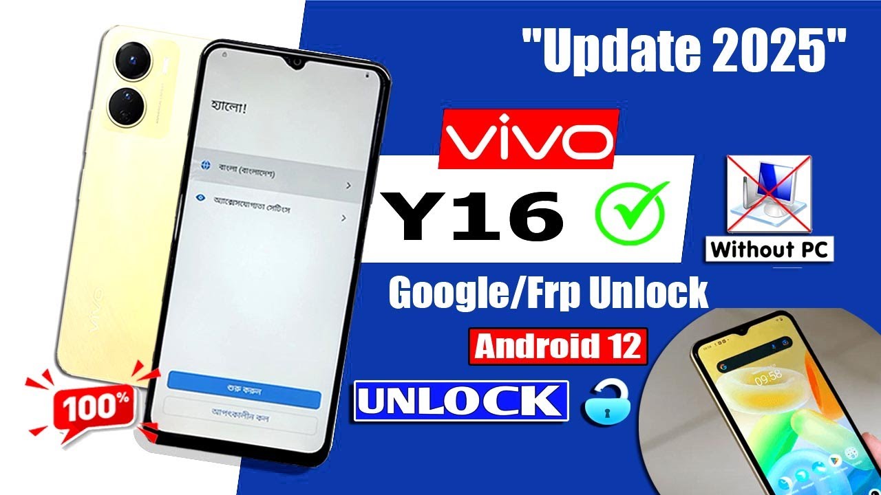 VIVO Y16 [Android 12] FRP Bypass 2025 Setting Not Opening | Vivo Y16 (V2204) Frp Unlock /New Method