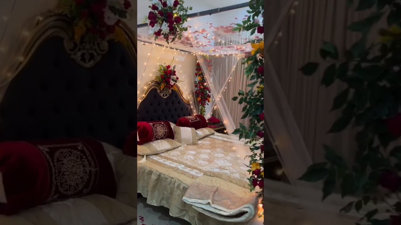 First night room decoration| wedding night room decoration| wedding bed decoration| Just Married