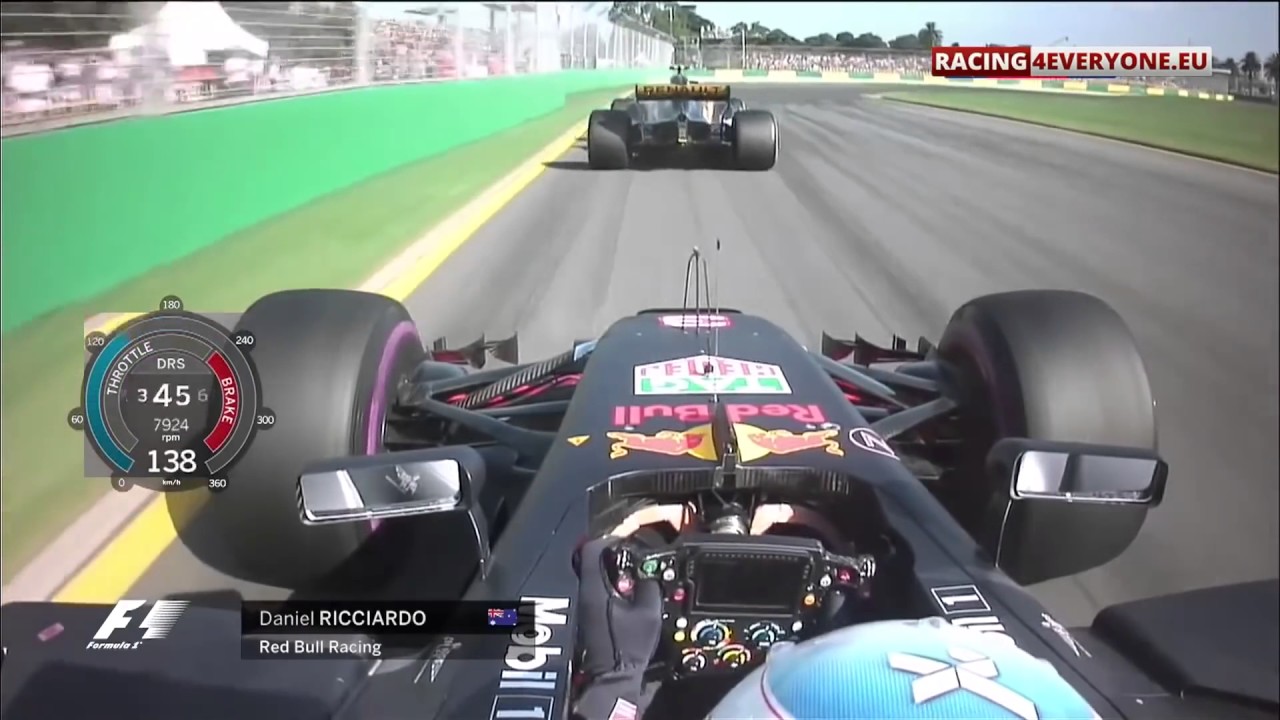 Ricciardo vs Palmer 2 laps Onboard  - F1 2017 Australian GP