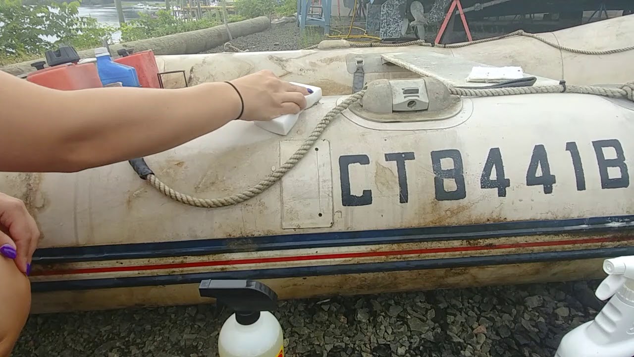 Inflatable boat cleaner demonstration