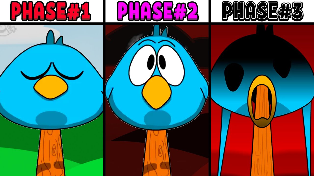 All Phases in New Incredibox Sprunki Oc of Sleepy Bird: From Phase 1 to Phase 3