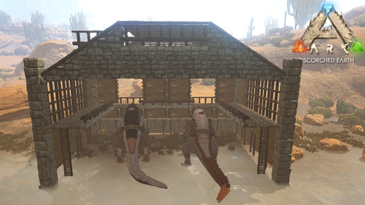 ARK: Survival Evolved Scorched Earth สร้างบ้านของ Morellatops