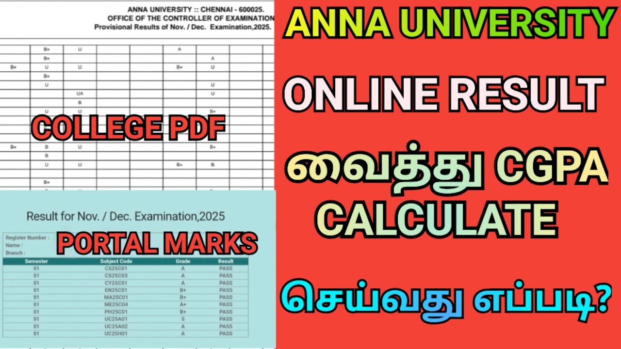 Anna University CGPA Calculation 2026🔥| Engineering 1st Year CGPA Calculate Online | Results 2026!
