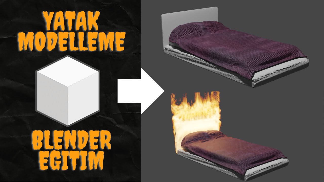 YATAK - YASTIK - ÖRTÜ MODELLEME  // BLENDER EĞİTİM