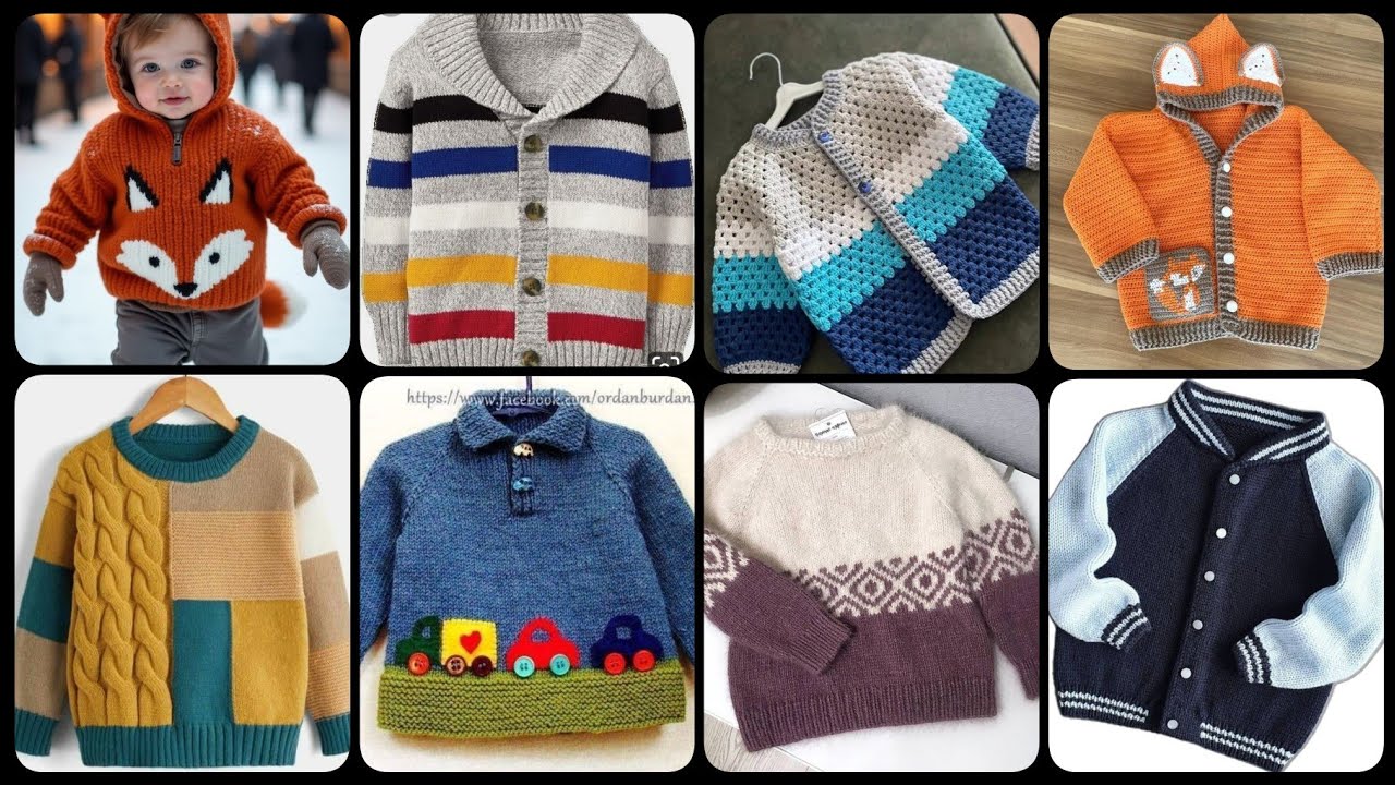 Latest baby boy sweater design ideas//full sweater design for baby boy//hand knitted baby sweater