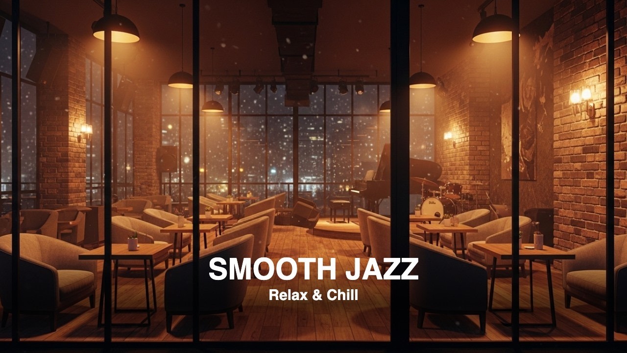 Calm Winter Night Jazz ❄️ Cozy Fireplace & Soft Jazz Ambience