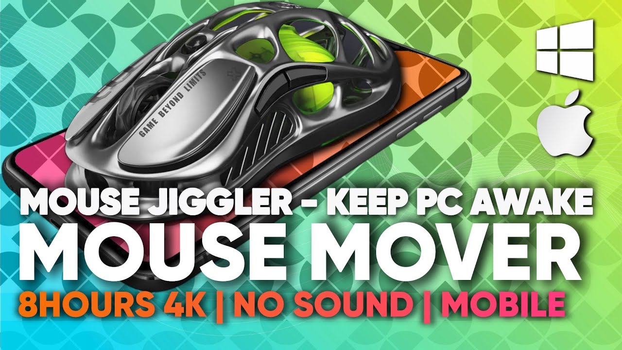 Mouse Jiggler – Keep PC Awake | 8 Hours 4K No Sound | Mouse Mover for Mac, Windows & Linux