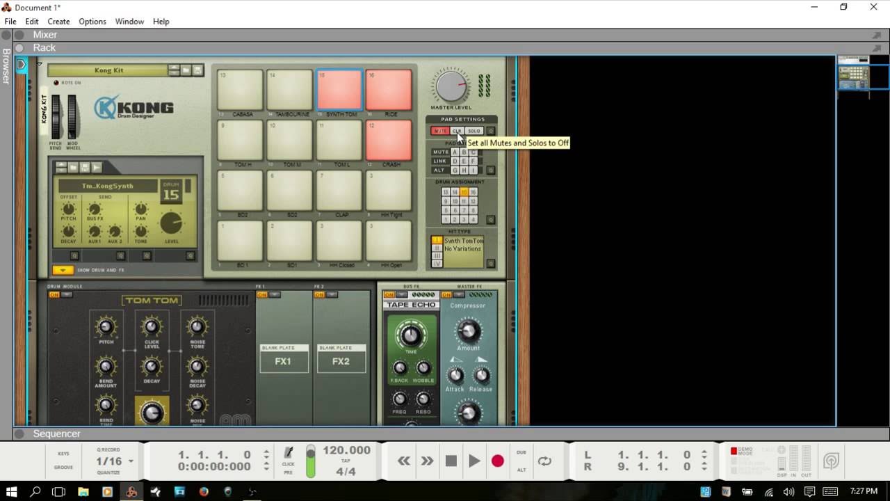 Learn Reason 8.3 | Using the Kong Drum Designer - Part II | Drum Controls & Pad Settings