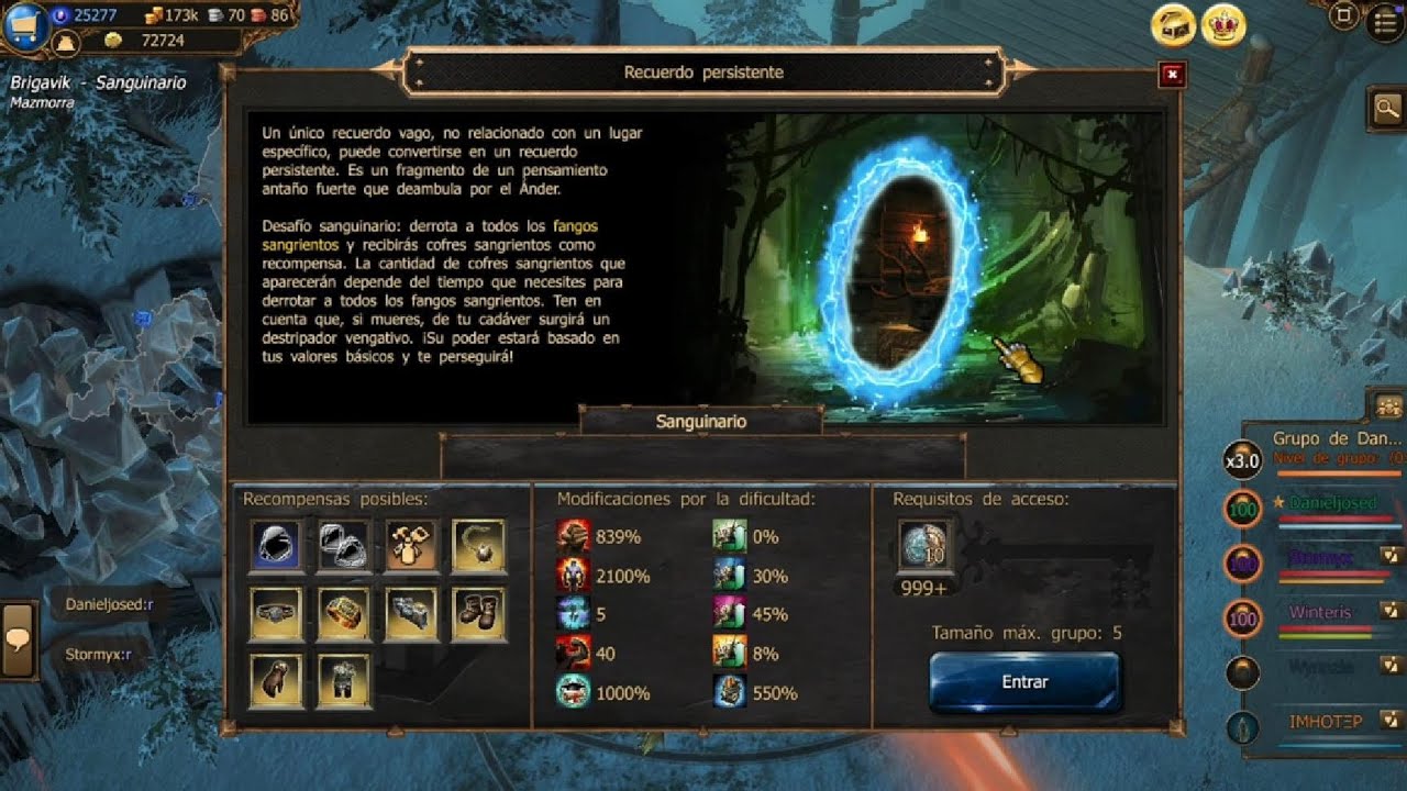 Brigavik en Sanguinario | Cofres y Portal a Recuerdo Persistente | Drakensang Online