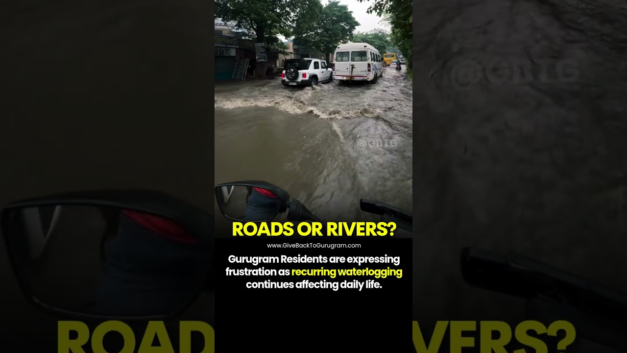 Why does Gurugram fail every time it rains?  #gurugram #waterconservation #flood #automobile