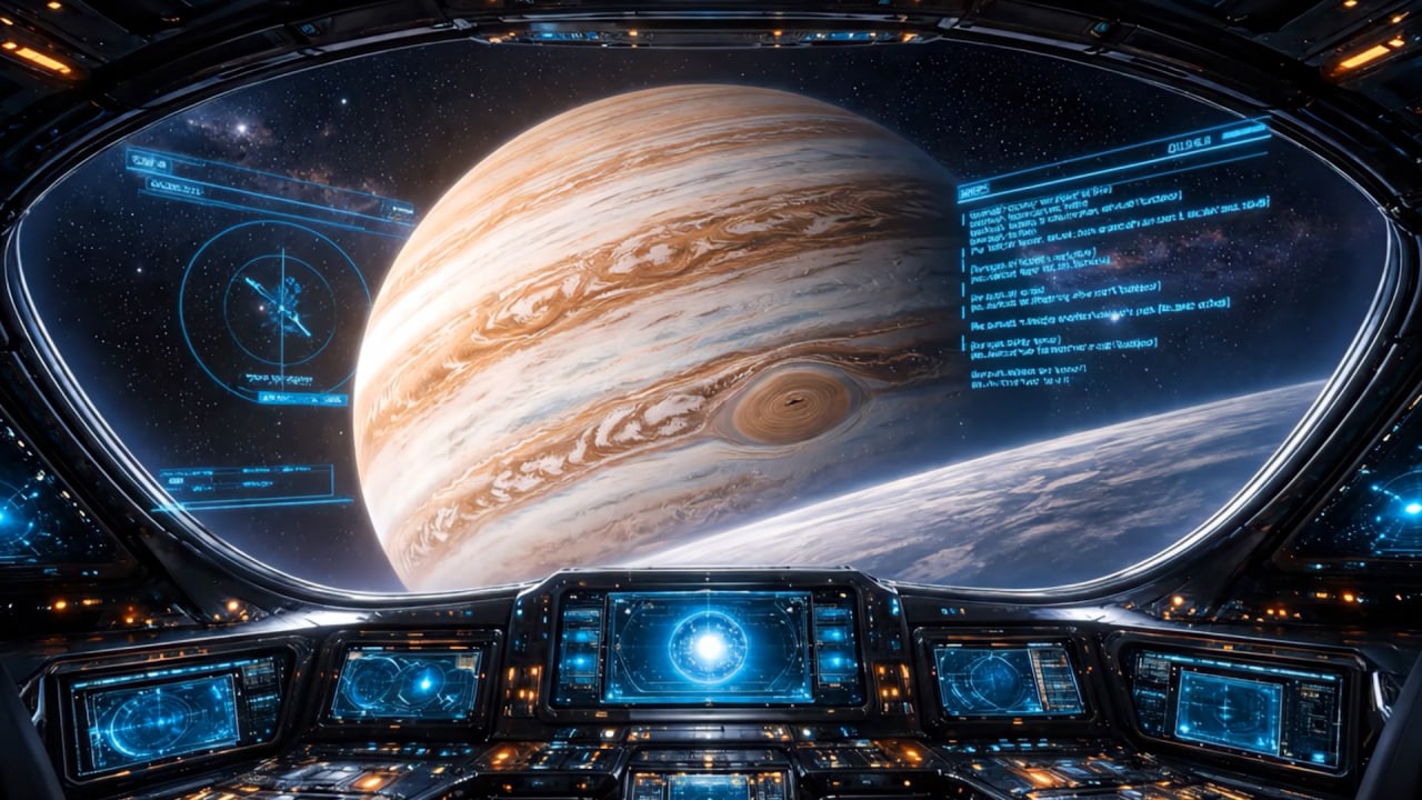 12 Hours Deep Space Steampunk Ambient 🚀 Jupiter View from Spaceship | Sleep • Relax • Study