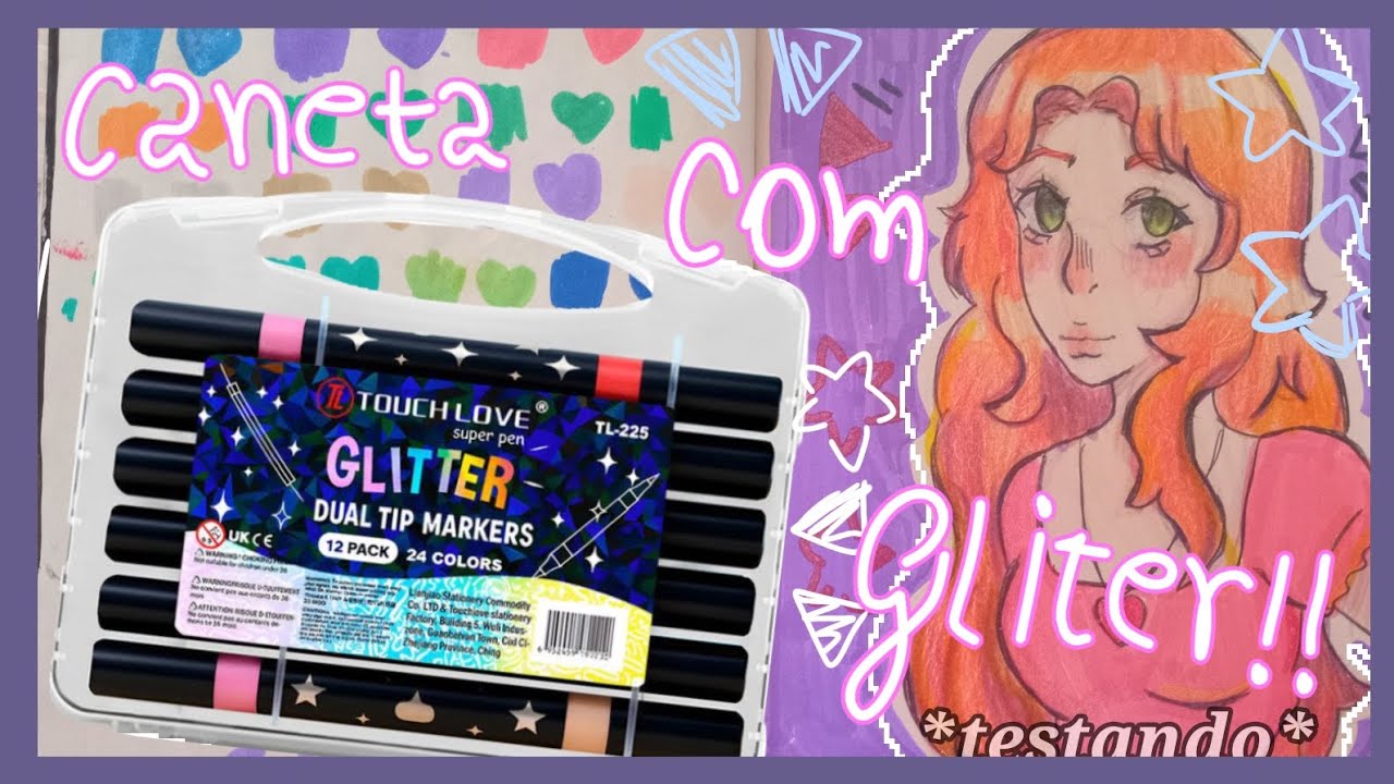 Testando caneta com gliter da lojinha do 10!!