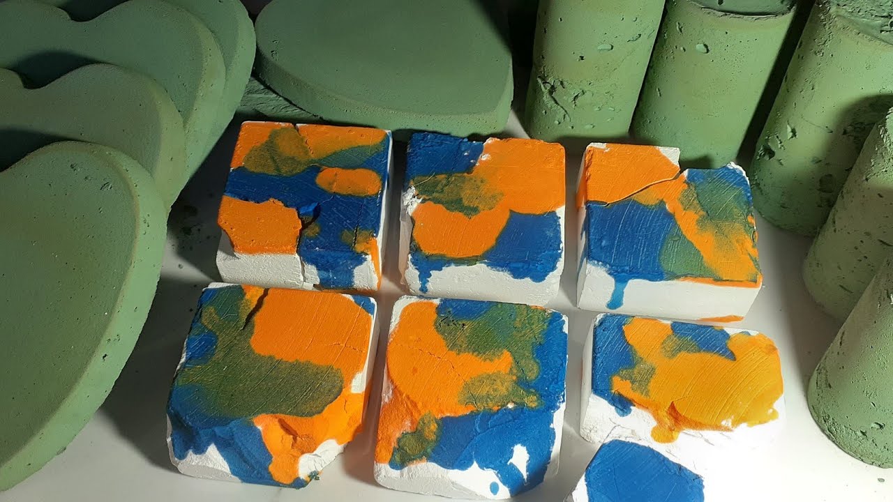 2 in 1 Dyed Fresh Gymchalk blocks with green cylinders and thin Hearts 🥦⭐🥦~ 17K 🎉🎉