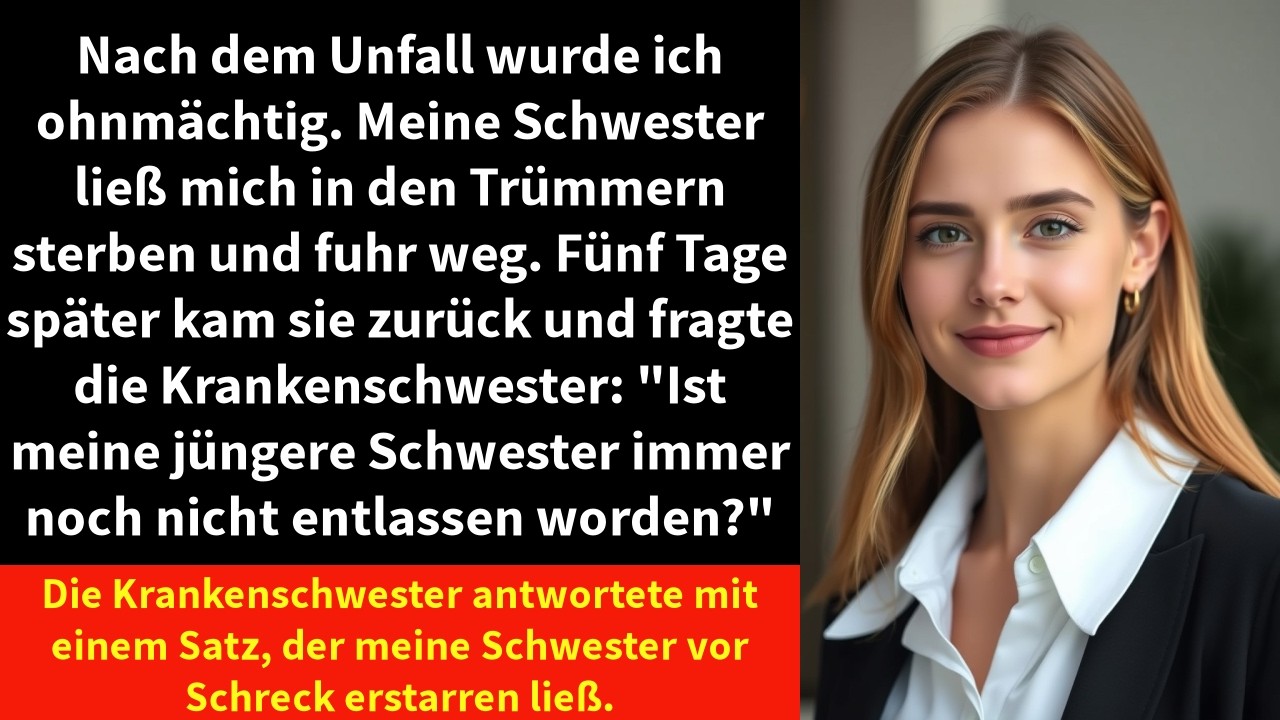 Nach dem Unfall wurde ich ohnmächtig. Meine Schwester ließ mich in den Trümmern sterben und fuhr weg