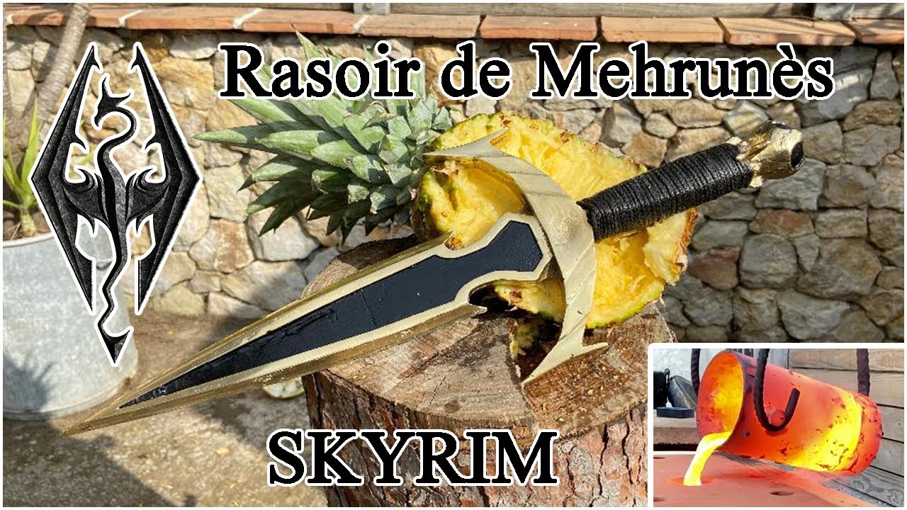 fabrication du Rasoir de Mehrunès (Skyrim) en or nordique - ASMR - nordic gold casting razor shiny